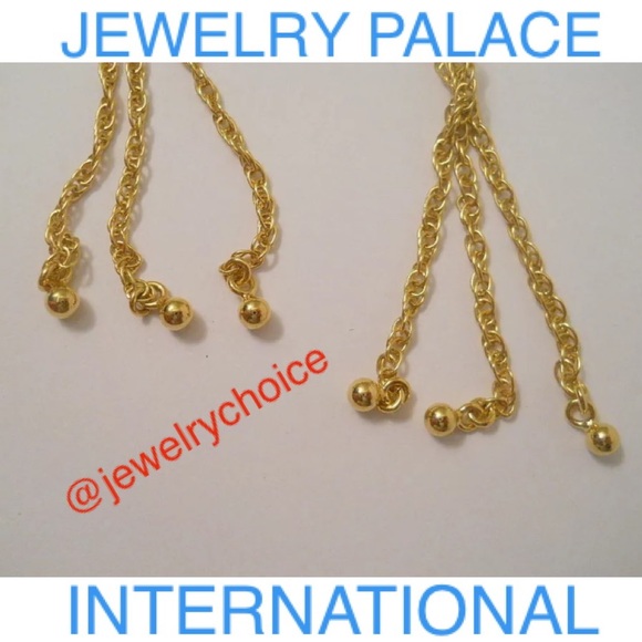 🆕14K Gold Filled Turquoise Triple Long Chain Earrings. - Picture 7 of 9